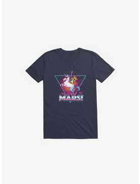 I'm Going To Mars! Cat Riding Unicorn Navy Blue T-Shirt, , hi-res