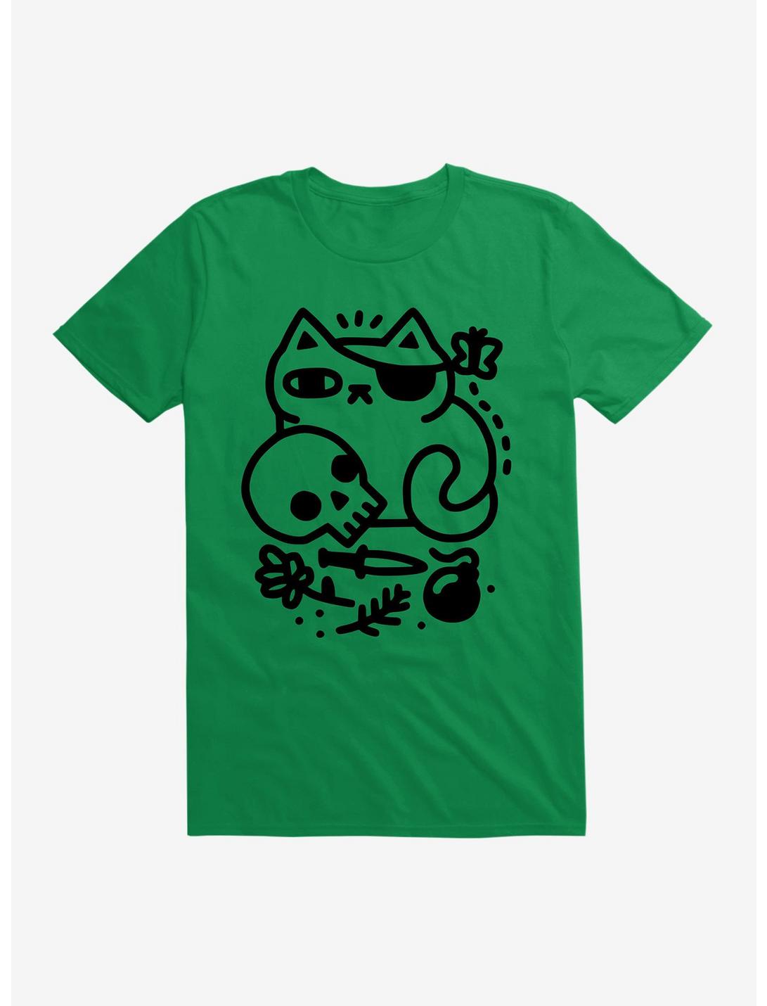 Badass Cat T-Shirt, KELLY GREEN, hi-res