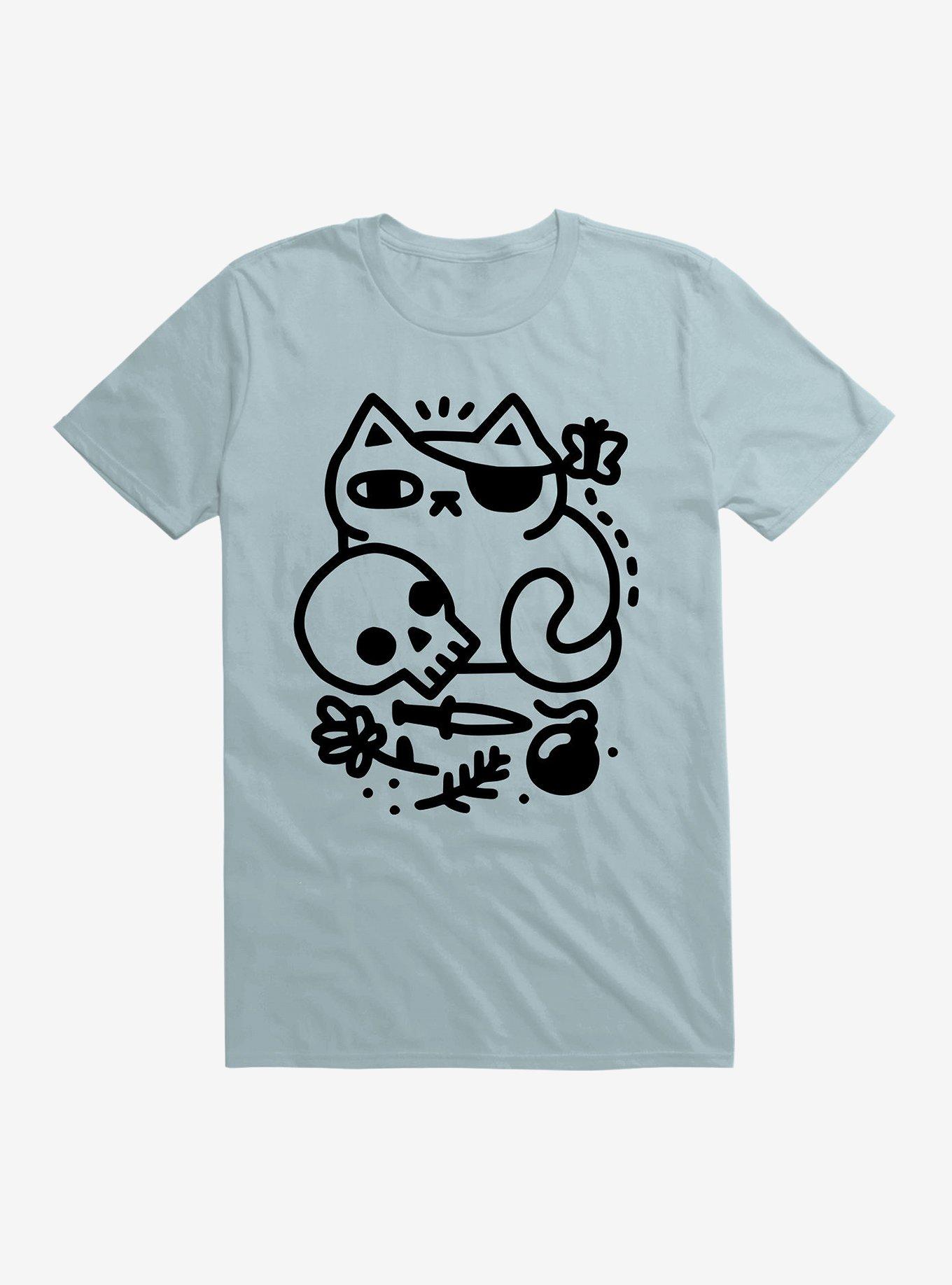 Badass Cat T-Shirt, LIGHT BLUE, hi-res