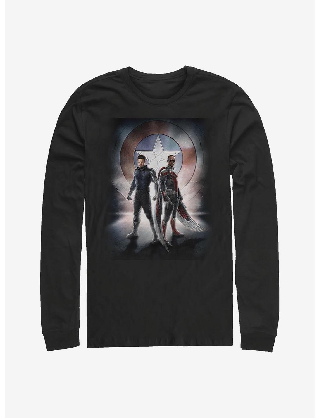 Marvel The Falcon And The Winter Soldier Team Poster Long-Sleeve T-Shirt, BLACK, hi-res