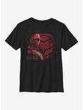 Marvel The Falcon And The Winter Soldier Falcon Profile Youth T-Shirt, BLACK, hi-res