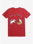 Cat Vs. Pizza T-Shirt, RED, hi-res