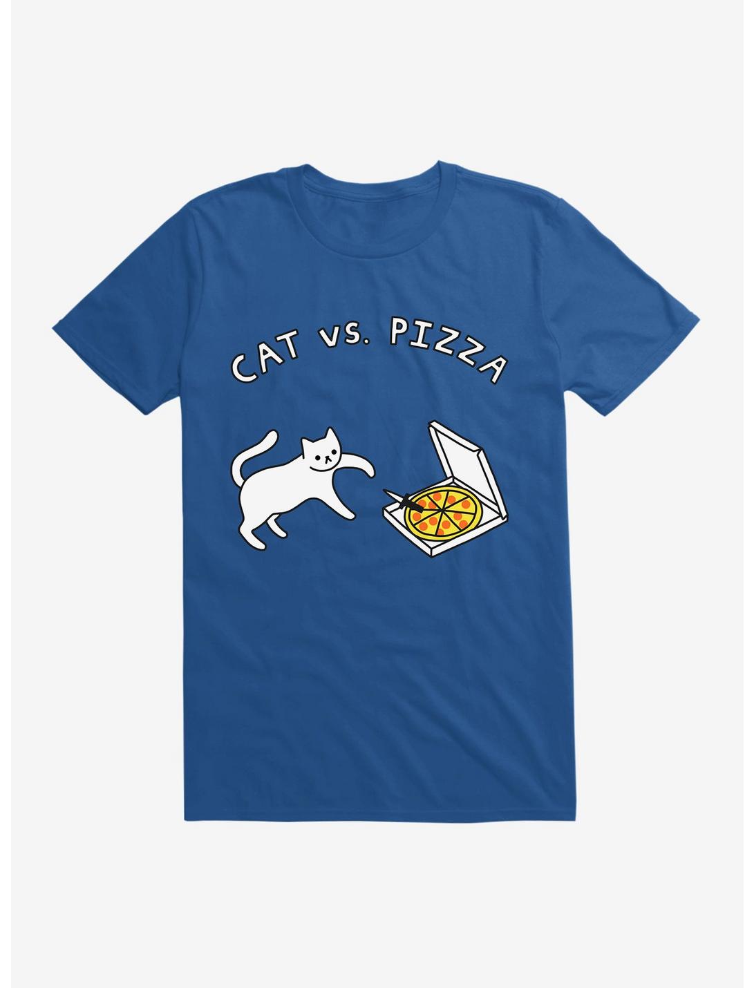 Cat Vs. Pizza T-Shirt, ROYAL, hi-res