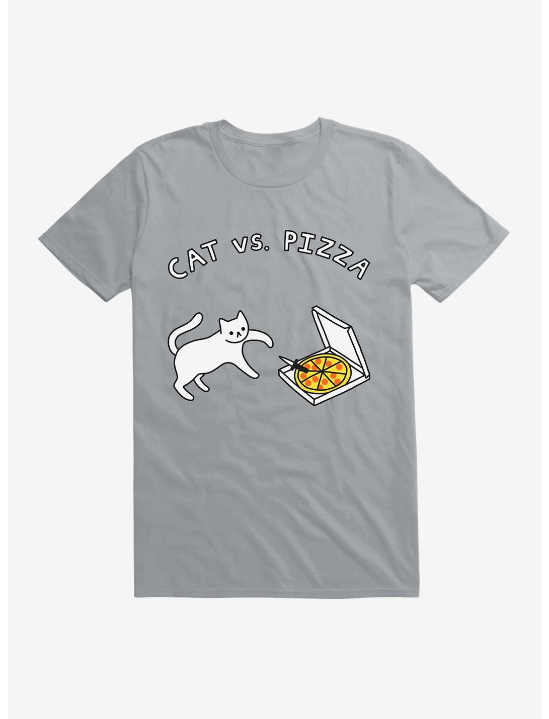 Cat Vs. Pizza T-Shirt, SILVER, hi-res