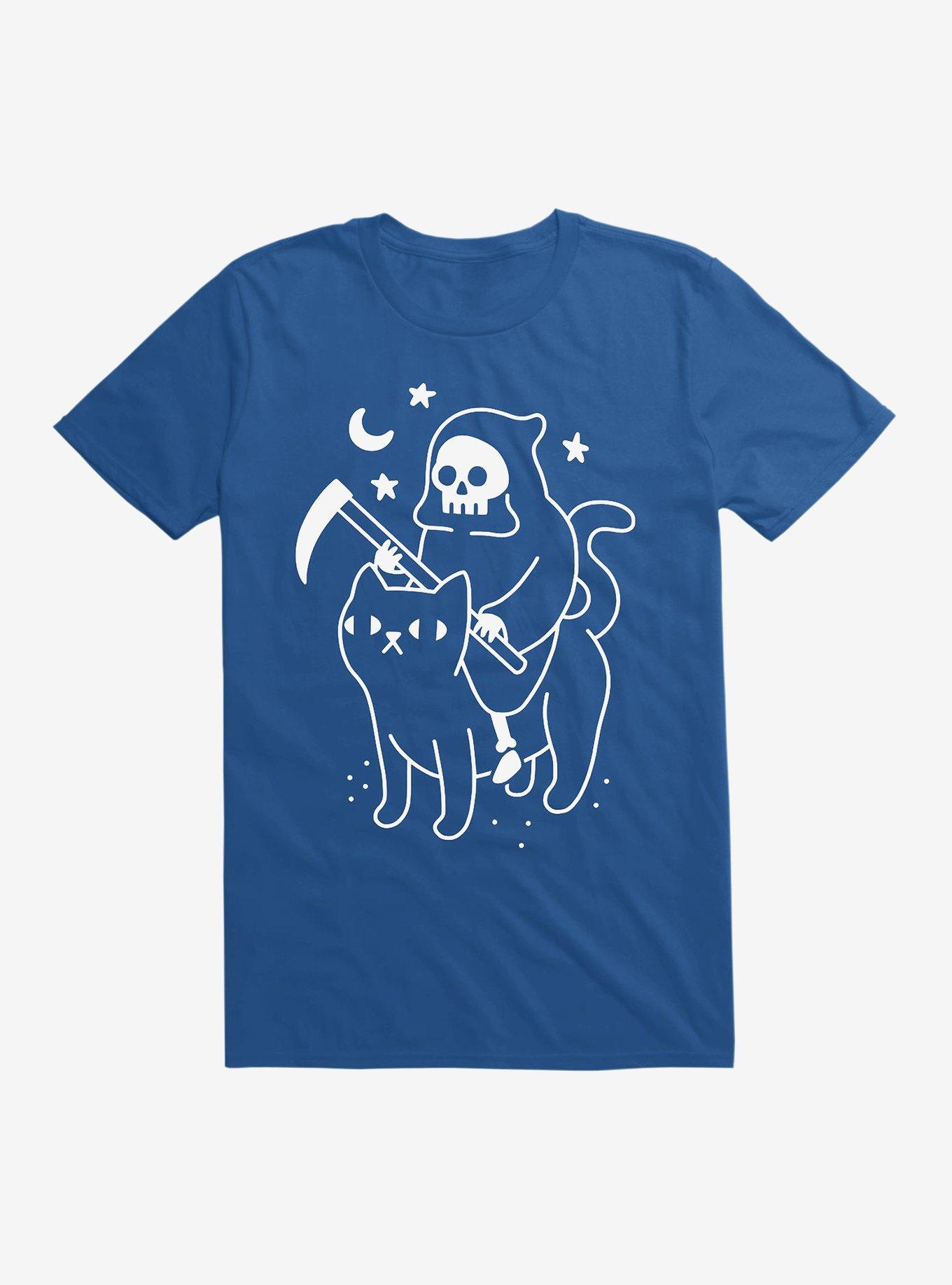 Death Rides A Black Cat T-Shirt, ROYAL, hi-res
