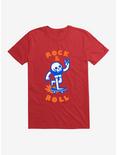 Rock & Roll Skull T-Shirt, RED, hi-res