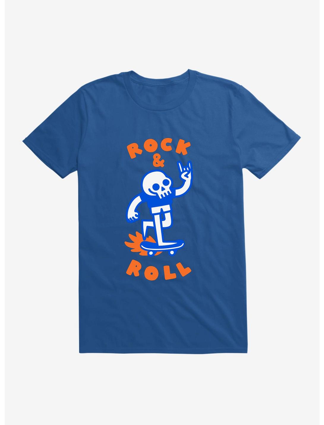 Rock & Roll Skull T-Shirt, ROYAL, hi-res
