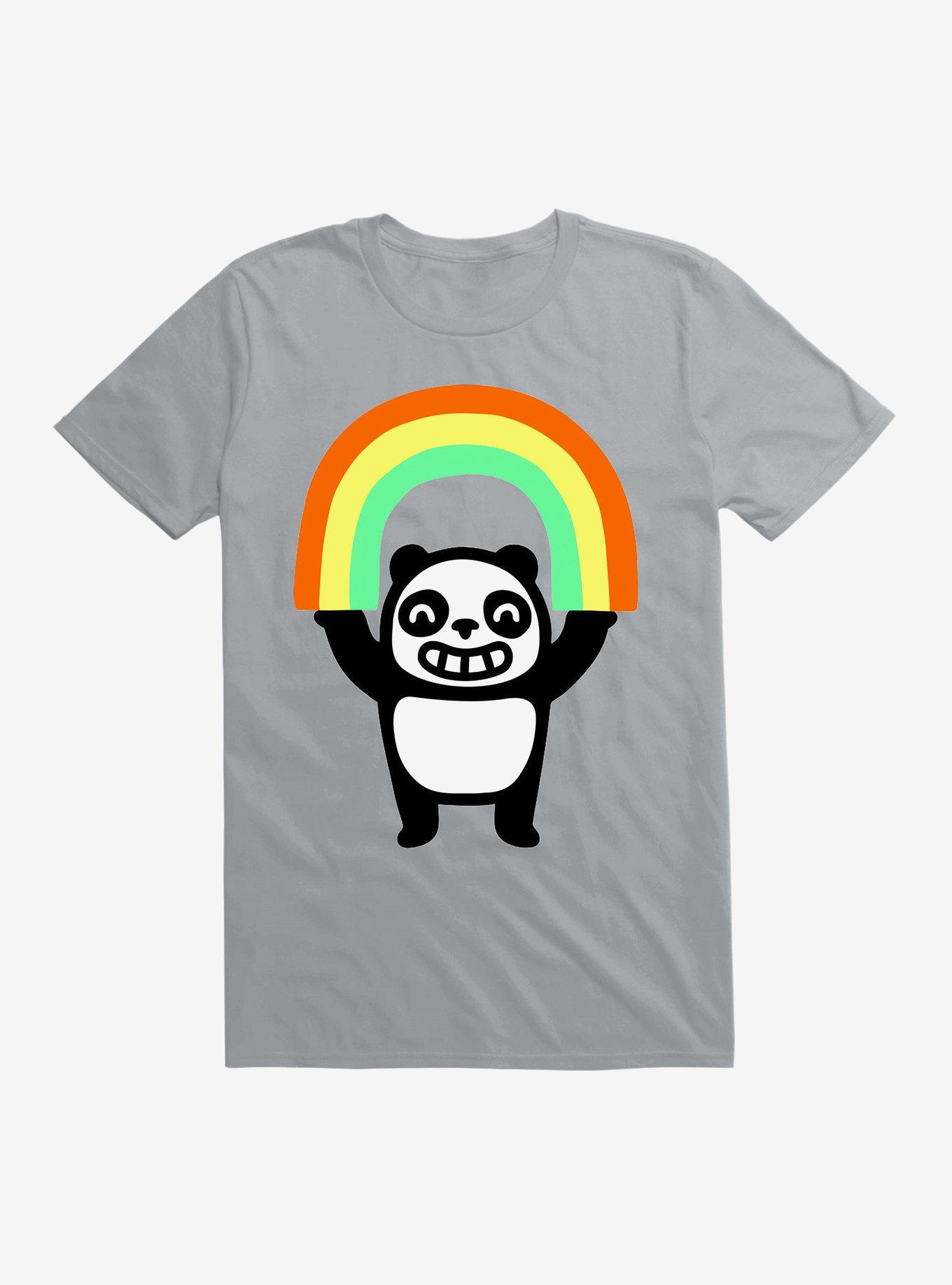 Panda Found A Rainbow T-Shirt, SILVER, hi-res