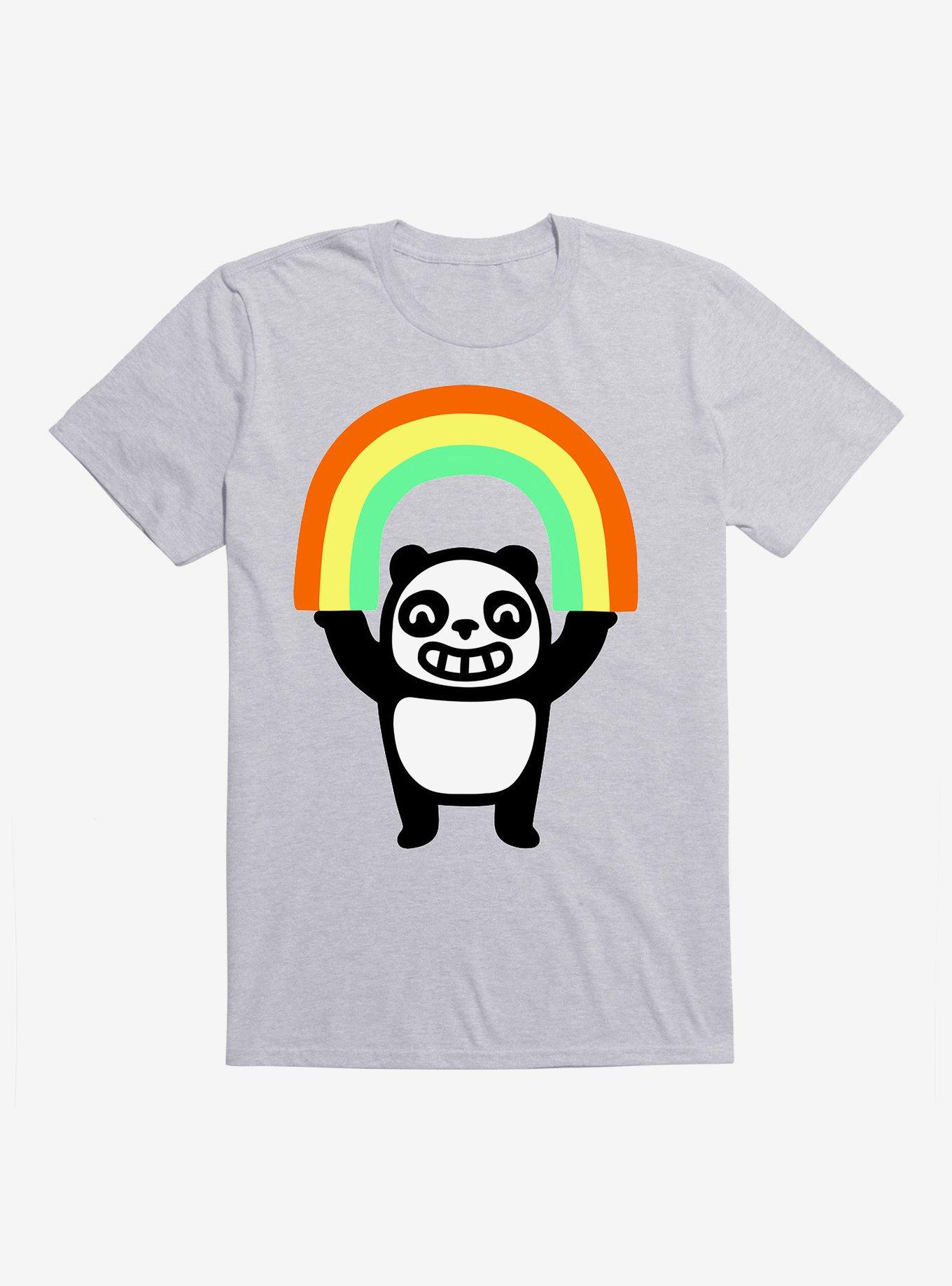 Panda Found A Rainbow T-Shirt, HEATHER GREY, hi-res