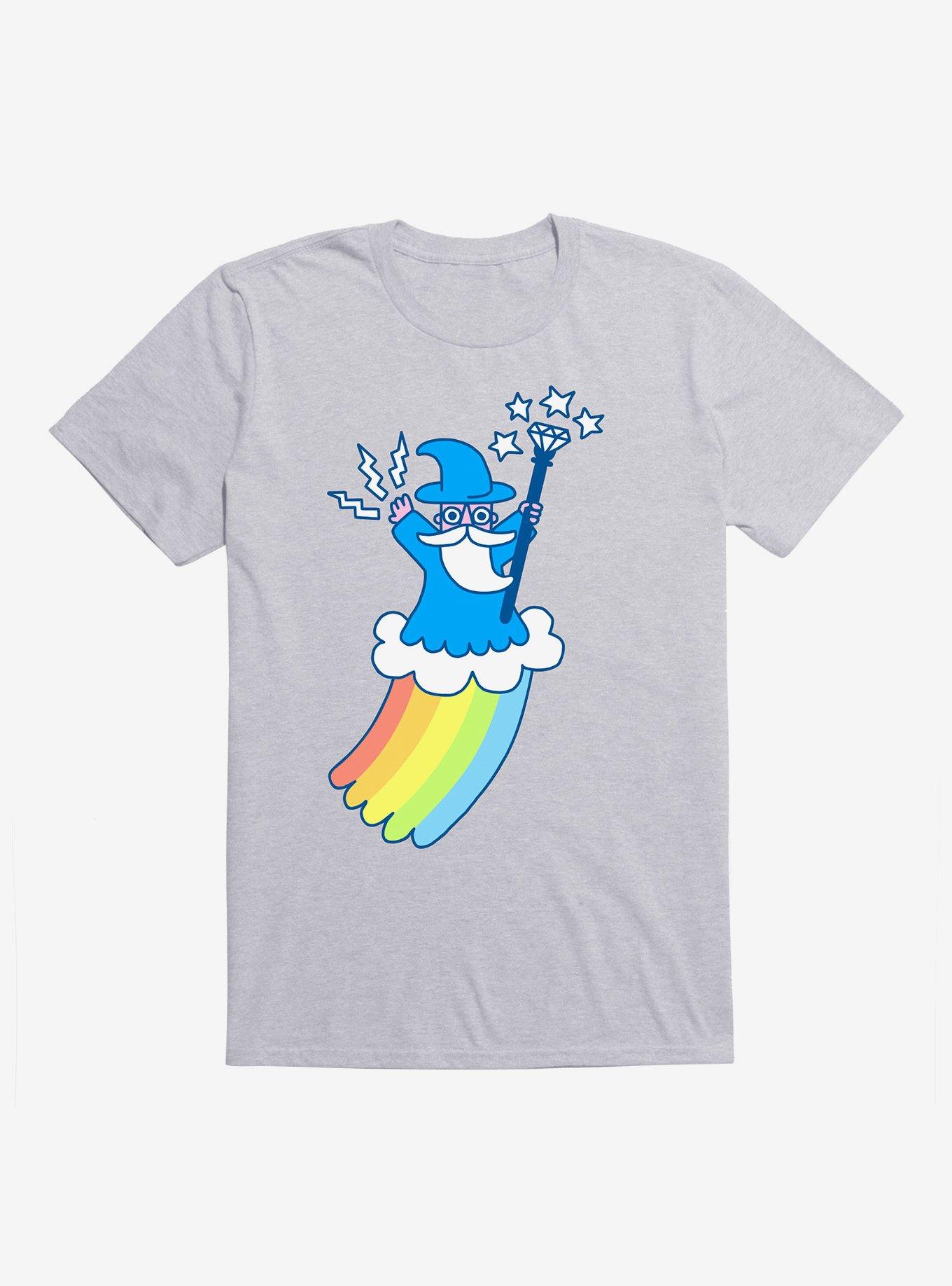 Rainbow Wizard T-Shirt, HEATHER GREY, hi-res