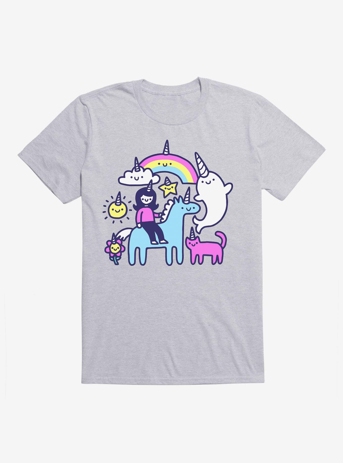 Unicorns Everywhere! T-Shirt, HEATHER GREY, hi-res