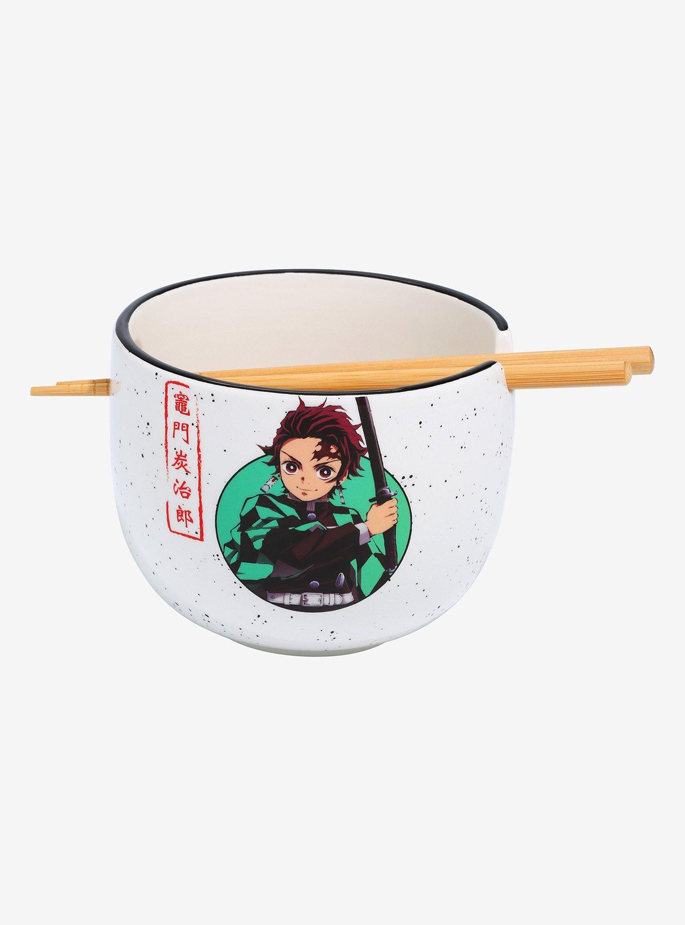 One Piece Logo Speckled Ramen Bowl with Chopsticks