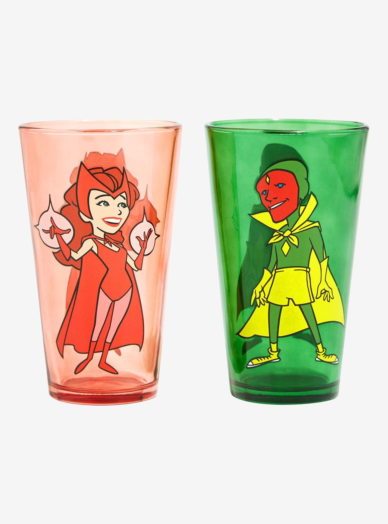 Marvel WandaVision Cartoon Wanda & Vision Pint Glass Set, , hi-res