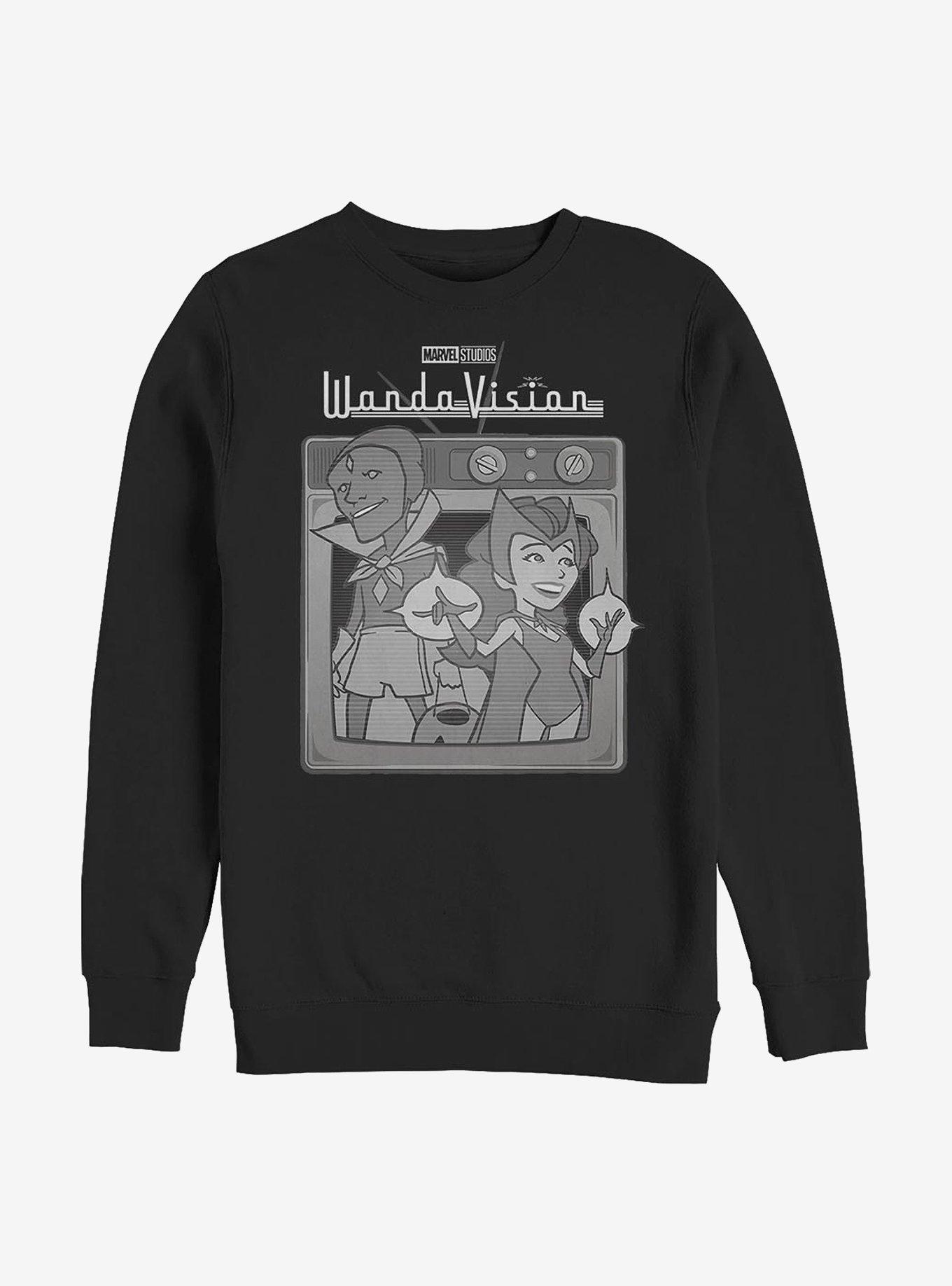 Marvel WandaVision Vintage T.V. Crew Sweatshirt, BLACK, hi-res