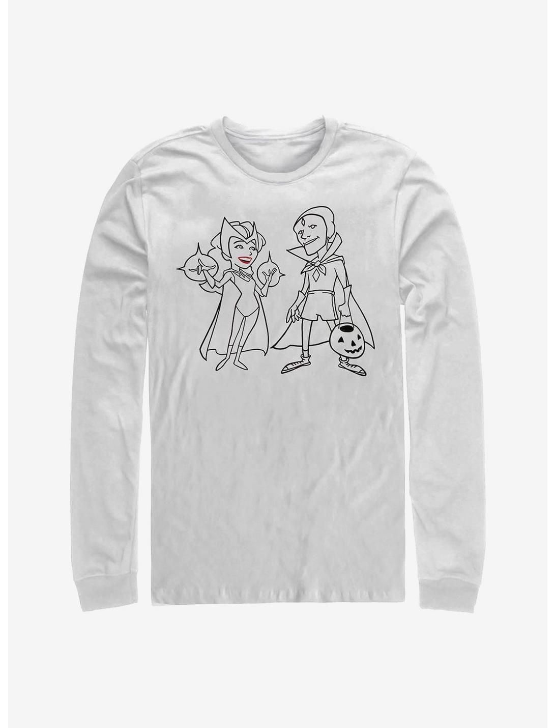 Marvel WandaVision Costume Couple Simple Ink Long-Sleeve T-Shirt, WHITE, hi-res