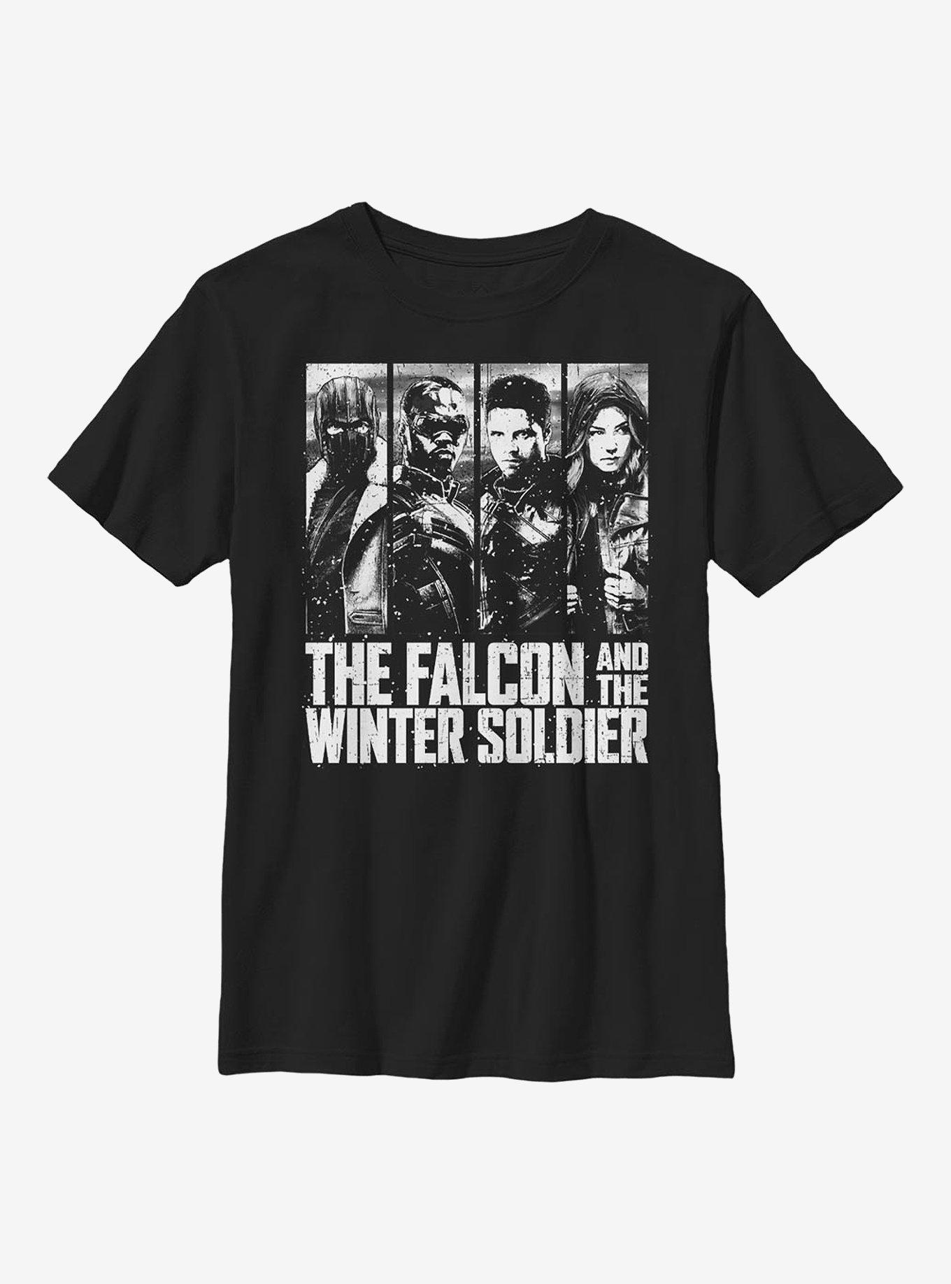 Marvel The Falcon And The Winter Soldier White Out Youth T-Shirt, , hi-res