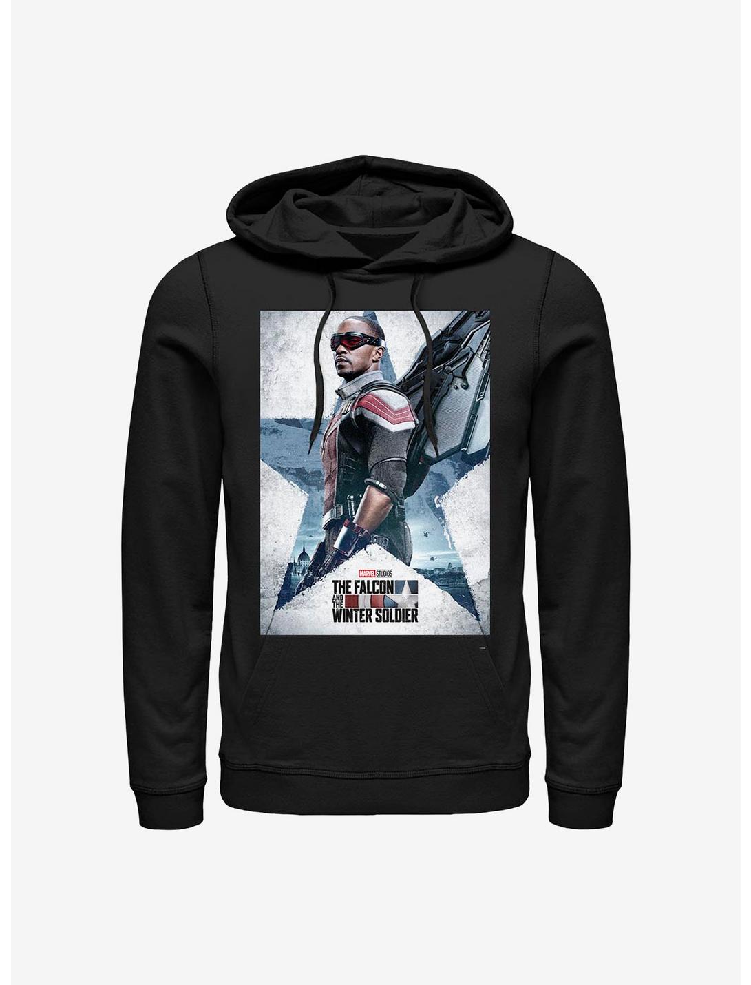 Marvel The Falcon And The Winter Soldier Falcon Poster Hoodie, BLACK, hi-res