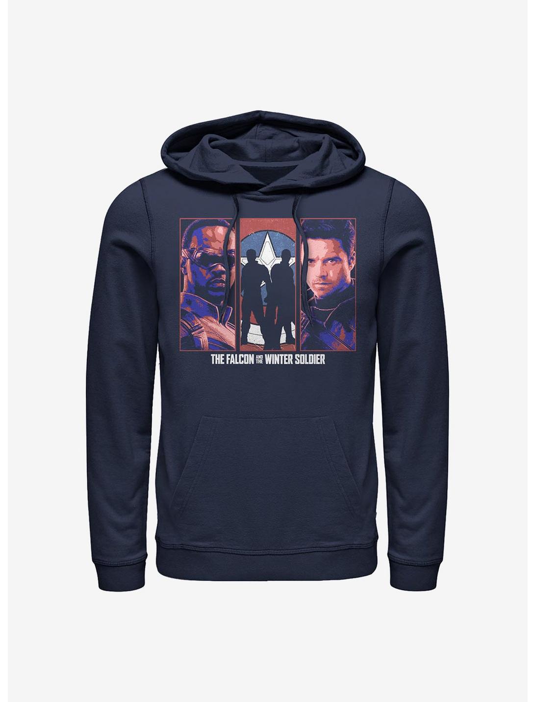 Marvel The Falcon And The Winter Soldier Group Hoodie, NAVY, hi-res