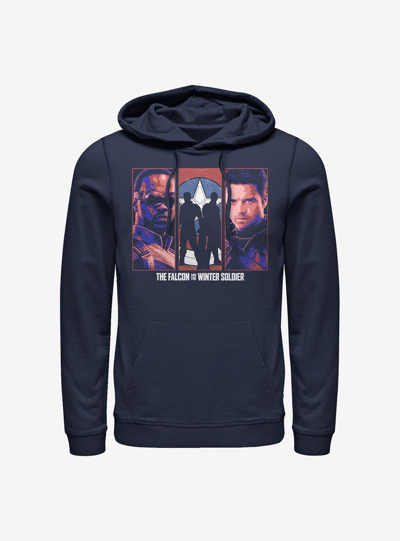 Marvel The Falcon And The Winter Soldier Group Hoodie, NAVY, hi-res