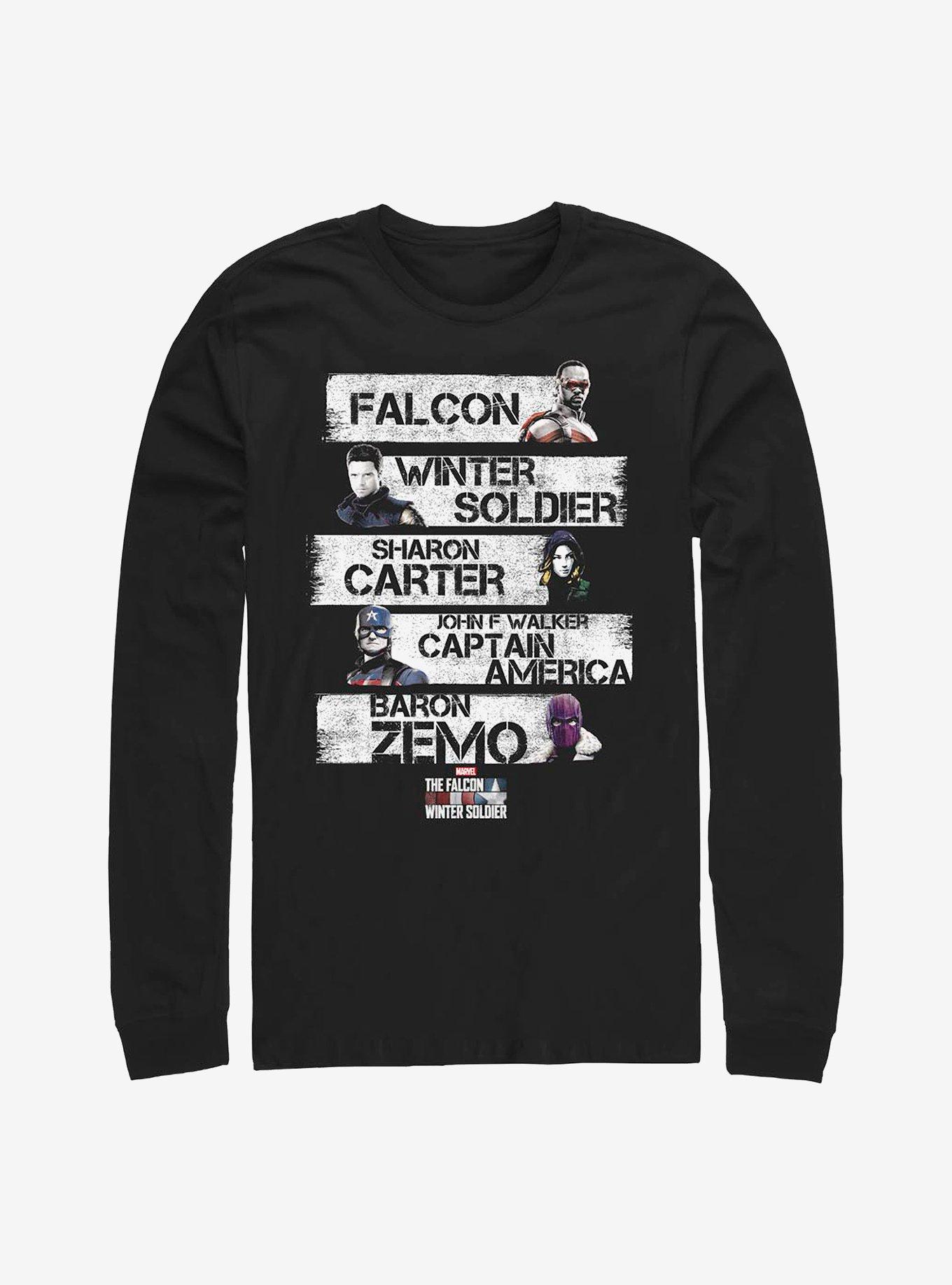Marvel The Falcon And The Winter Soldier Character Stack Long-Sleeve T-Shirt, , hi-res