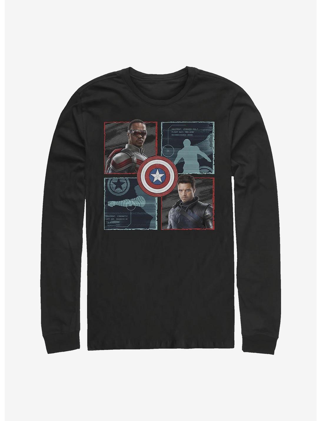 Marvel The Falcon And The Winter Soldier Hero Box Up Long-Sleeve T-Shirt, BLACK, hi-res
