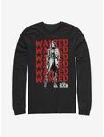 Marvel The Falcon And The Winter Soldier Wanted Repeating Red Long-Sleeve T-Shirt, BLACK, hi-res