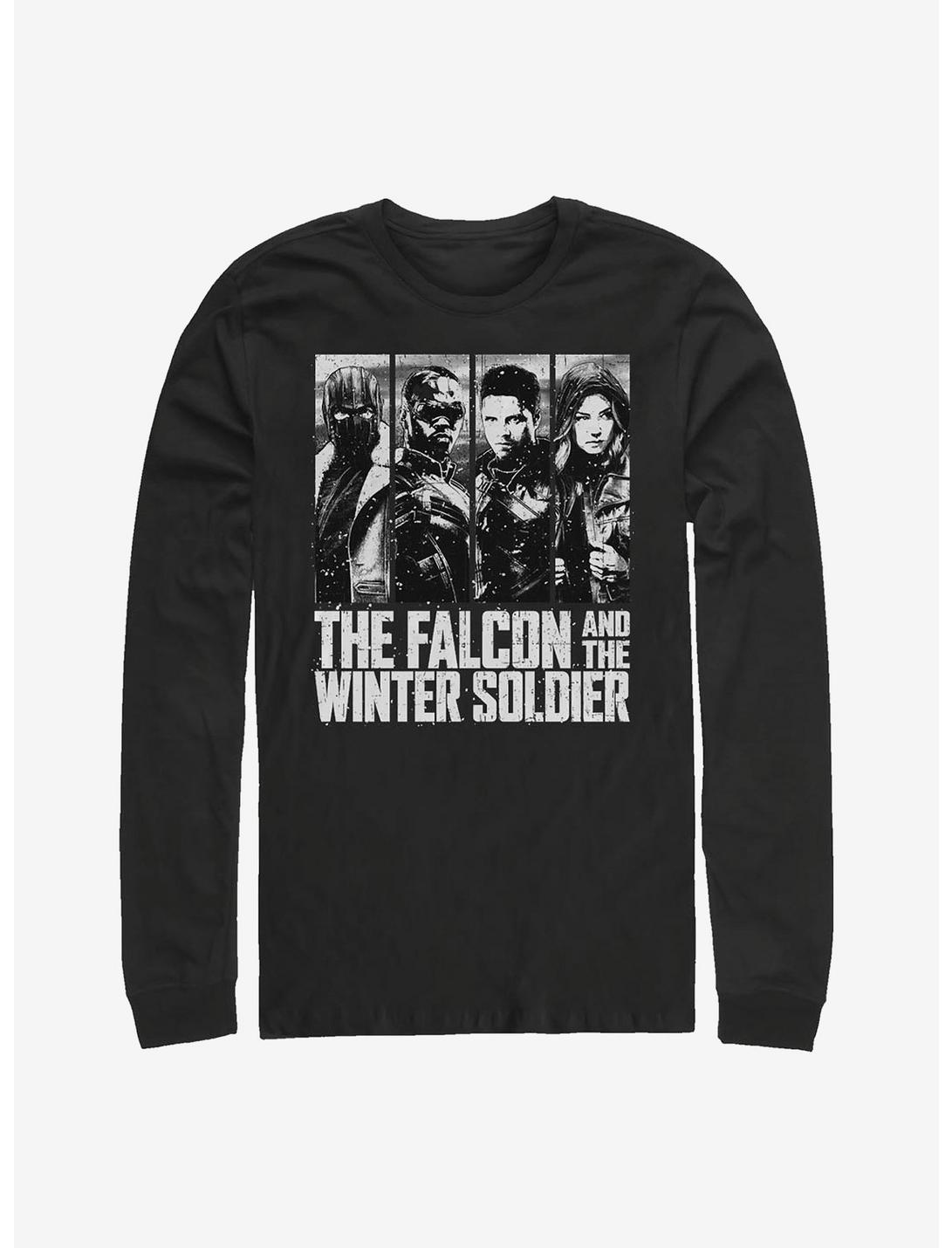 Marvel The Falcon And The Winter Soldier White Out Long-Sleeve T-Shirt, BLACK, hi-res