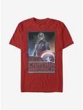 Marvel The Falcon And The Winter Soldier Stand Tall Cap T-Shirt, RED, hi-res