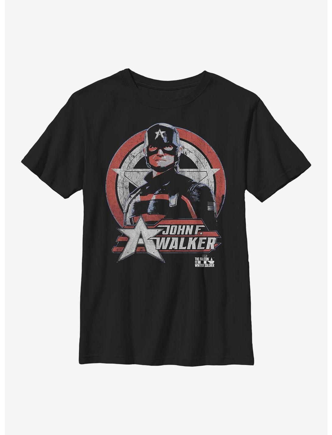 Marvel The Falcon And The Winter Soldier Walker Captain Ranger Youth T-Shirt, BLACK, hi-res