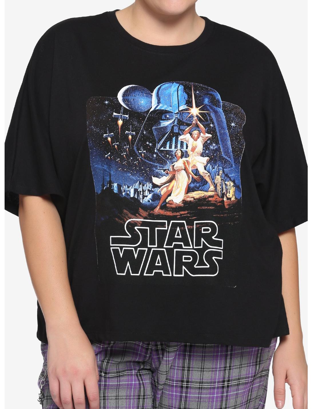 Her Universe Lucasfilm 50th Anniversary Star Wars Classic Art Crop T-Shirt Plus Size, MULTI, hi-res
