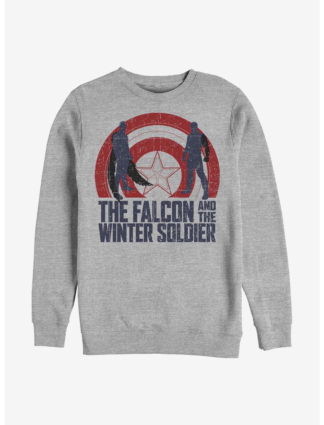 Marvel The Falcon And The Winter Soldier Shield Sun Sweatshirt, ATH HTR, hi-res