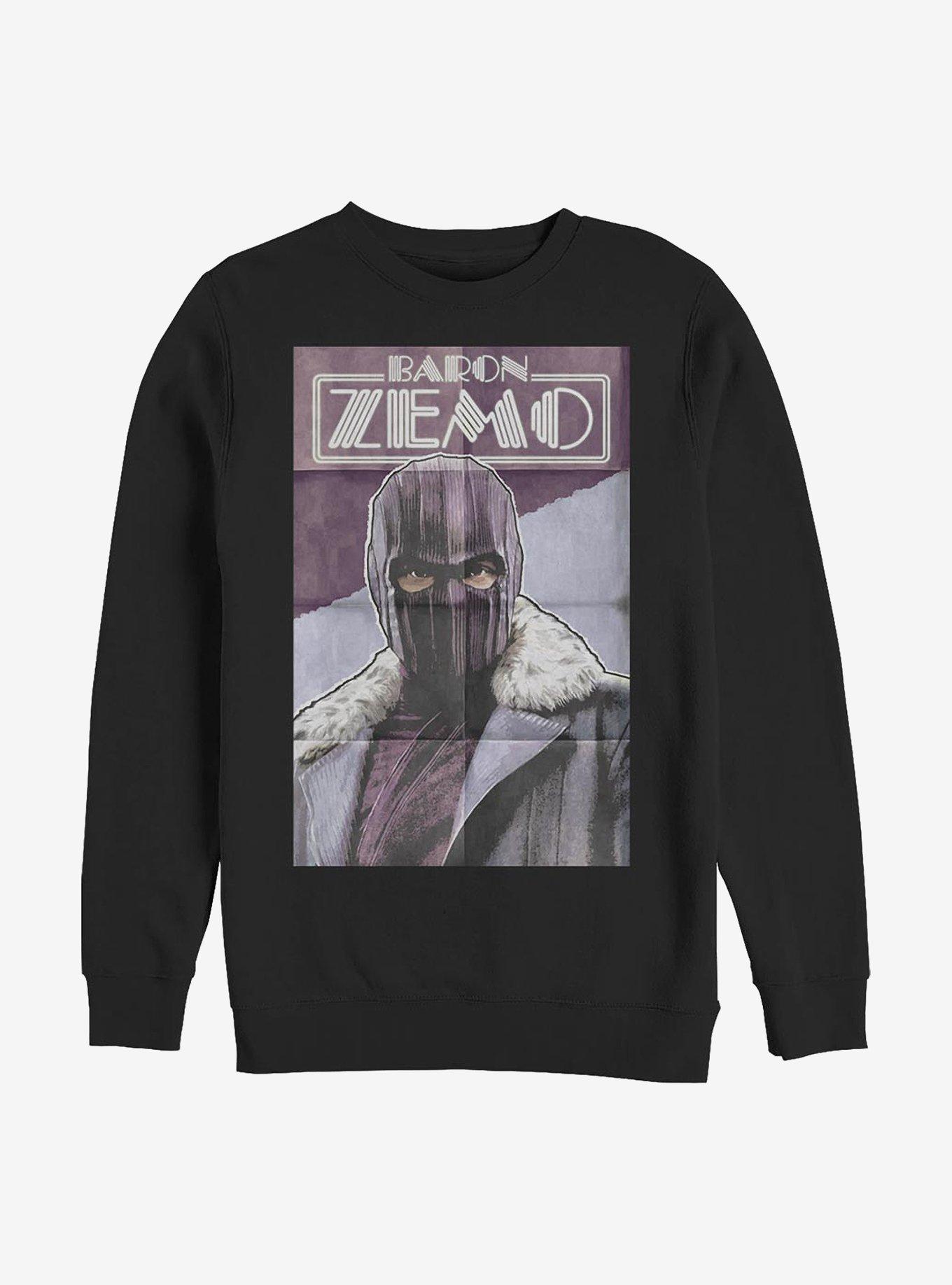 Marvel The Falcon And The Winter Soldier Zemo Poster Sweatshirt, BLACK, hi-res