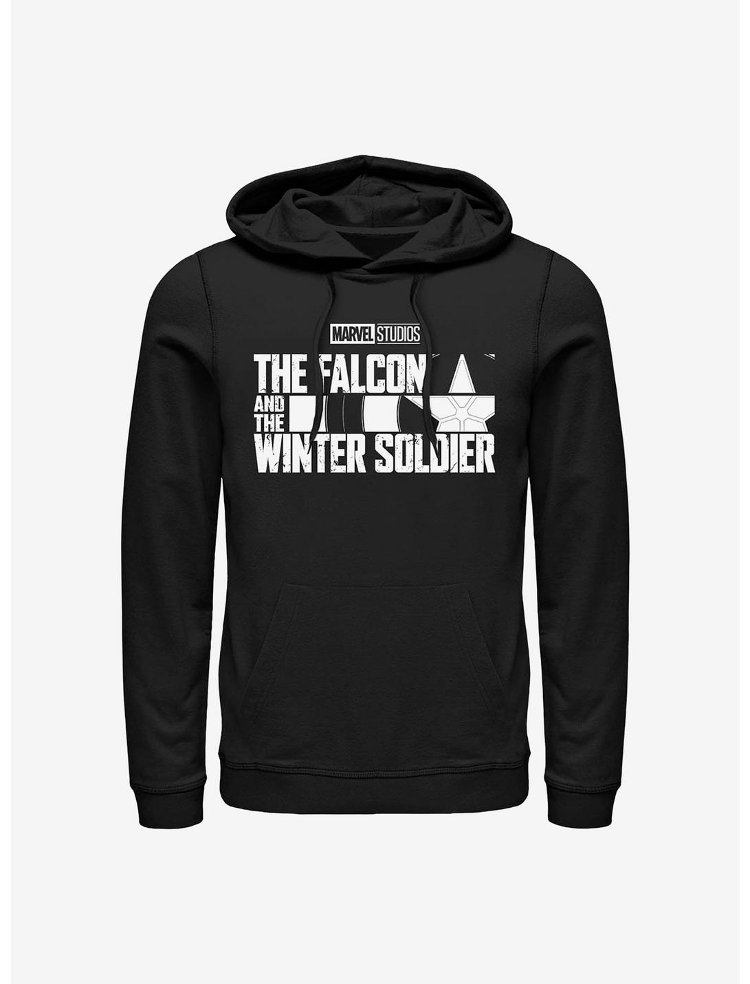 Marvel The Falcon And The Winter Soldier Logo Single Color Hoodie, BLACK, hi-res