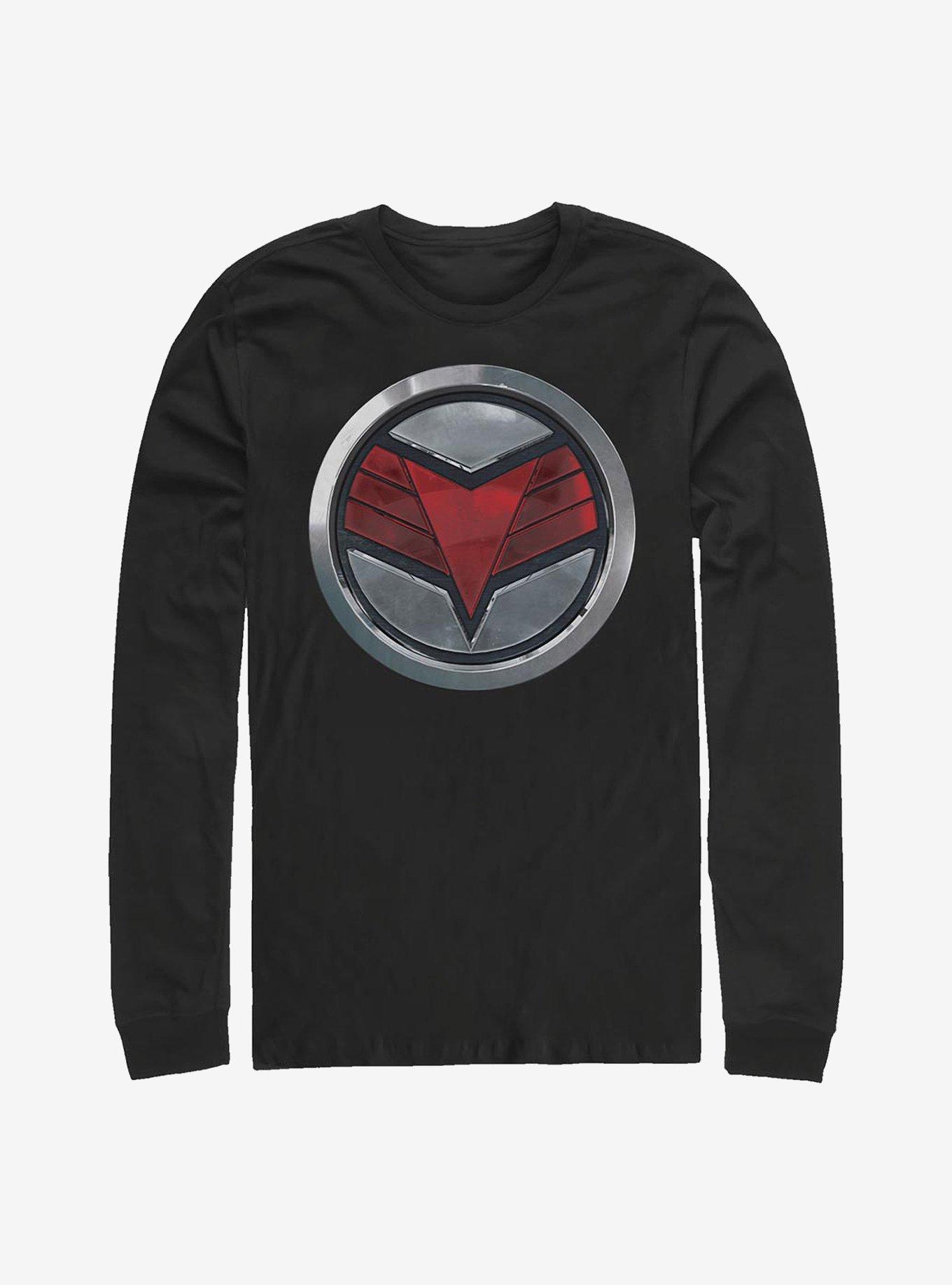 Marvel The Falcon And The Winter Soldier Falcon Logo Long-Sleeve T-Shirt, BLACK, hi-res
