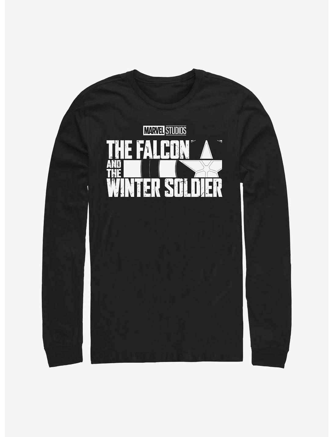 Marvel The Falcon And The Winter Soldier Logo Single Color Long-Sleeve T-Shirt, BLACK, hi-res
