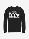 Marvel The Falcon And The Winter Soldier Logo Single Color Long-Sleeve T-Shirt, BLACK, hi-res