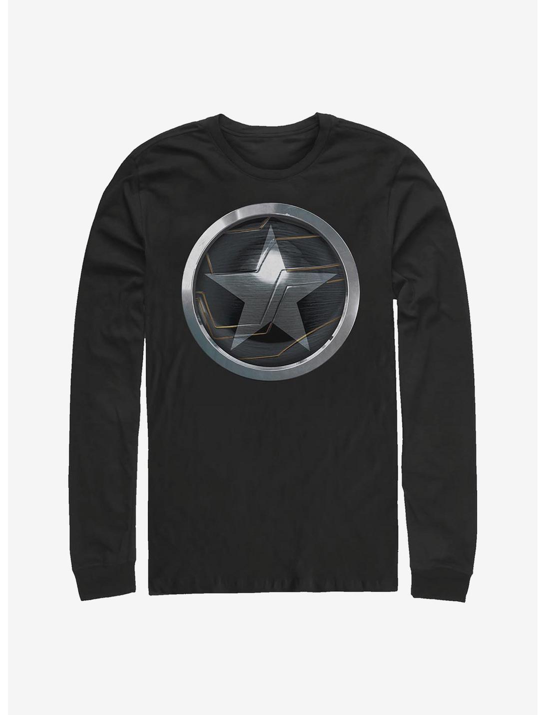 Marvel The Falcon And The Winter Soldier Soldier Logo Long-Sleeve T-Shirt, BLACK, hi-res
