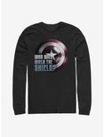 Marvel The Falcon And The Winter Soldier Wielding the Shield Long-Sleeve T-Shirt, BLACK, hi-res