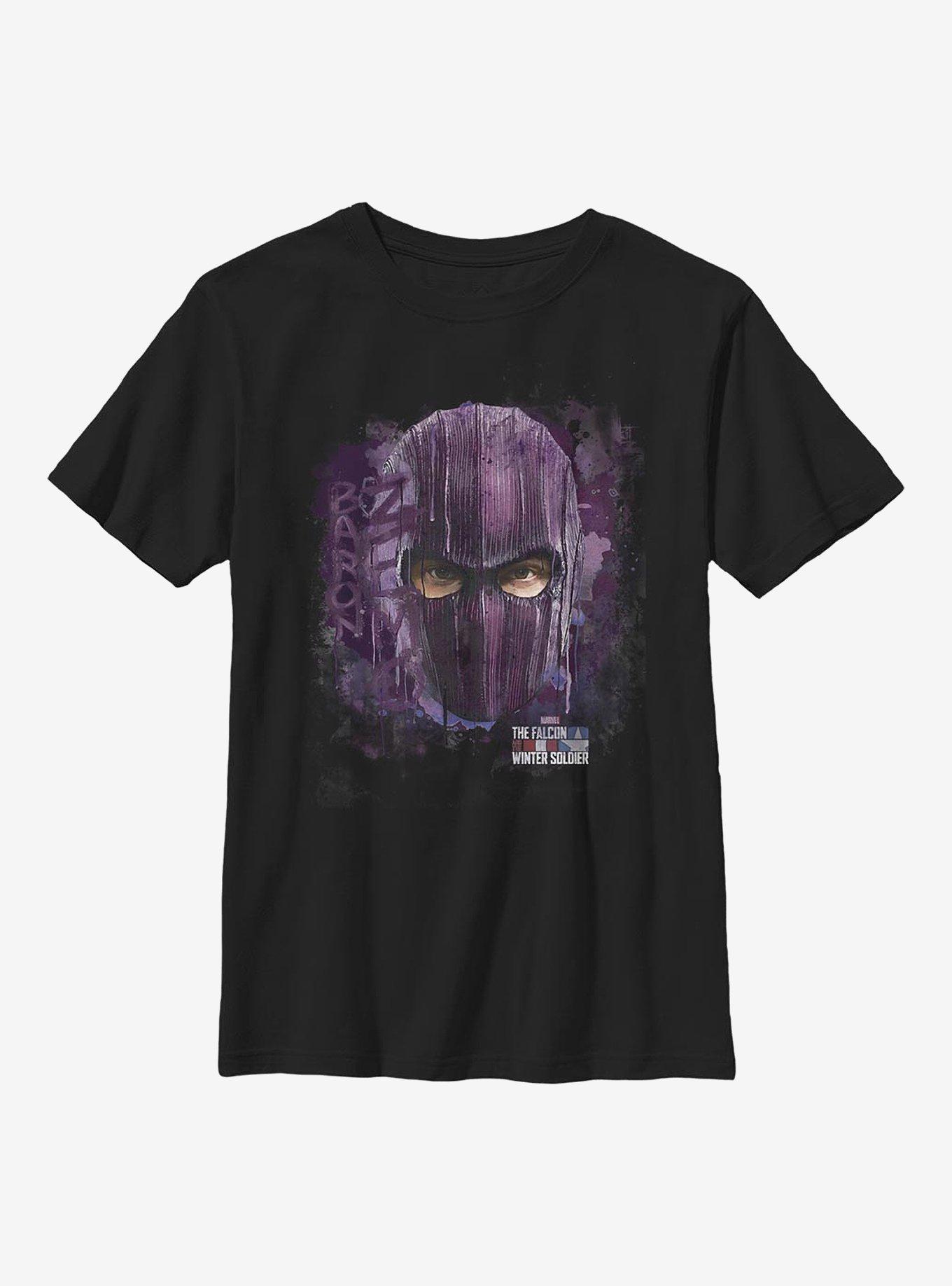 Marvel The Falcon And The Winter Soldier Baron Eyes Youth T-Shirt, BLACK, hi-res