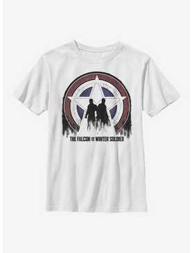 Marvel The Falcon And The Winter Soldier Silhouette Shield Youth T-Shirt, , hi-res