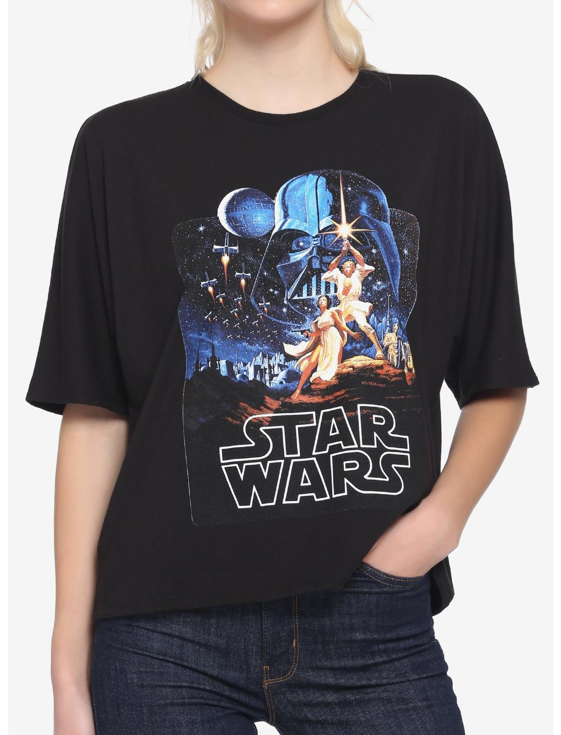 Lucasfilm 50th Anniversary Star Wars Classic Art Girls Crop T-Shirt, MULTI, hi-res