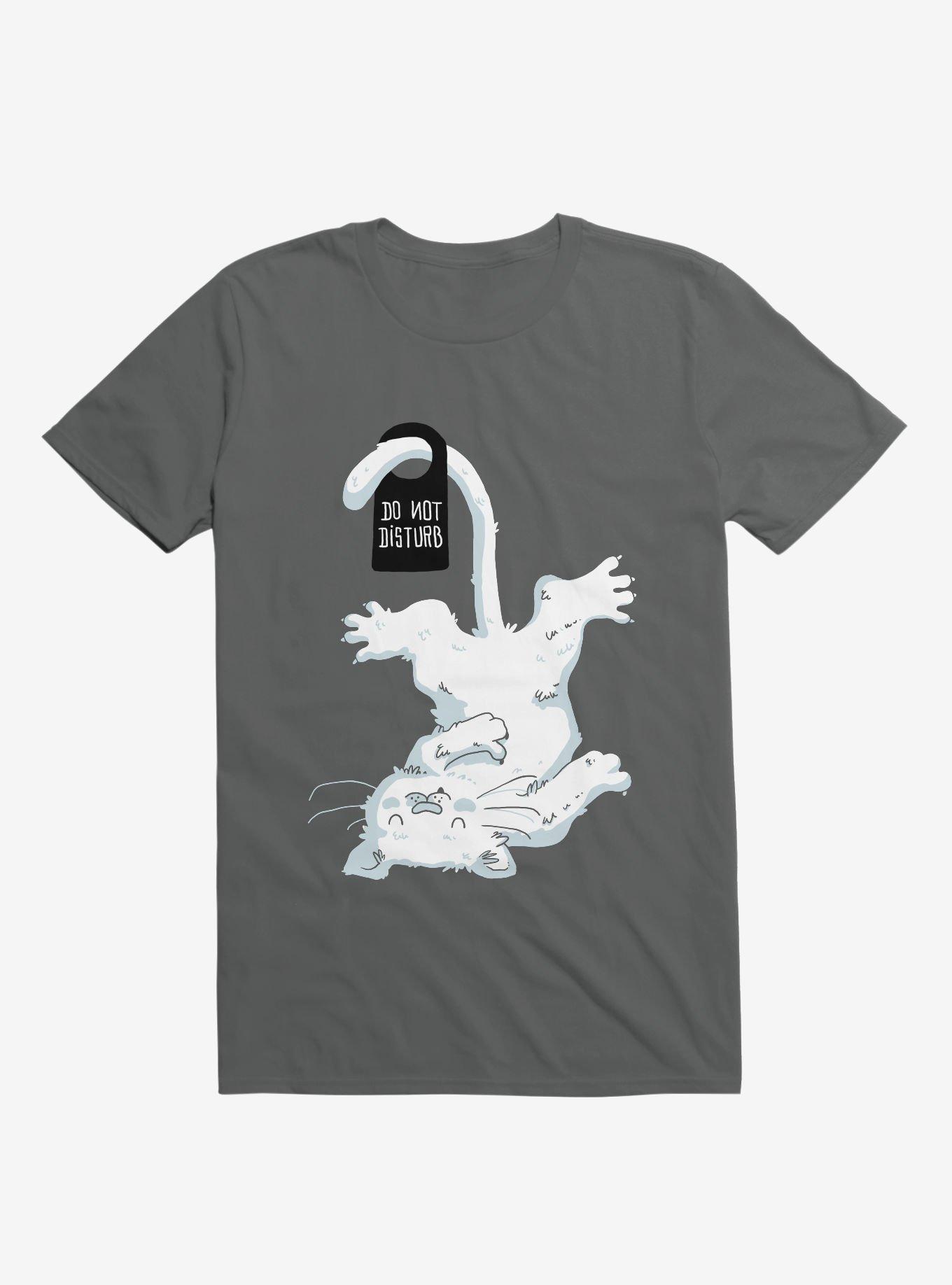 Do Not Disturb Cat Charcoal Grey T-Shirt, CHARCOAL, hi-res