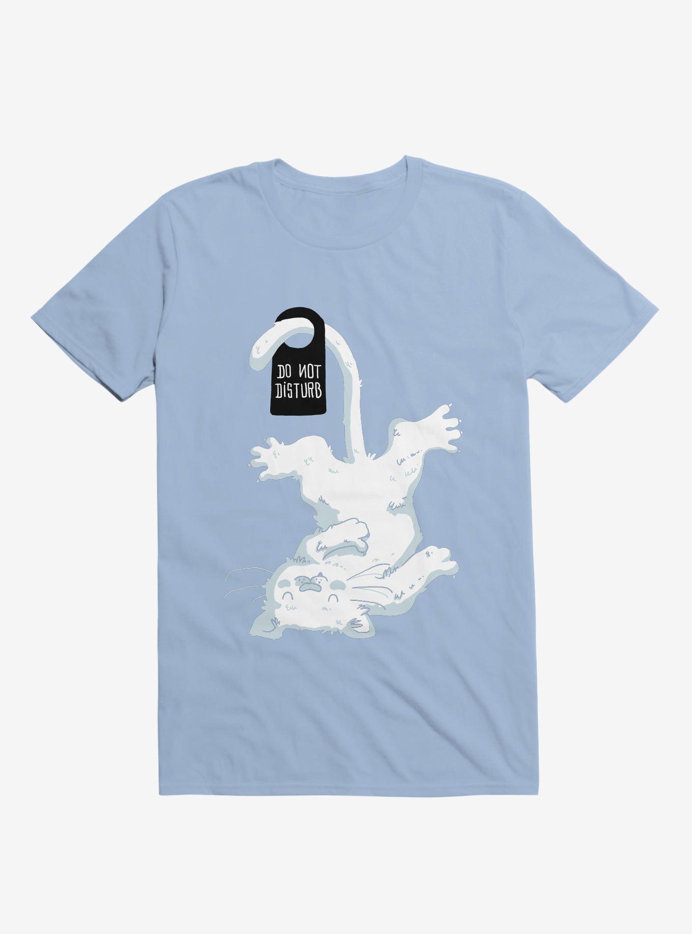 Do Not Disturb Cat Light Blue T-Shirt, , hi-res