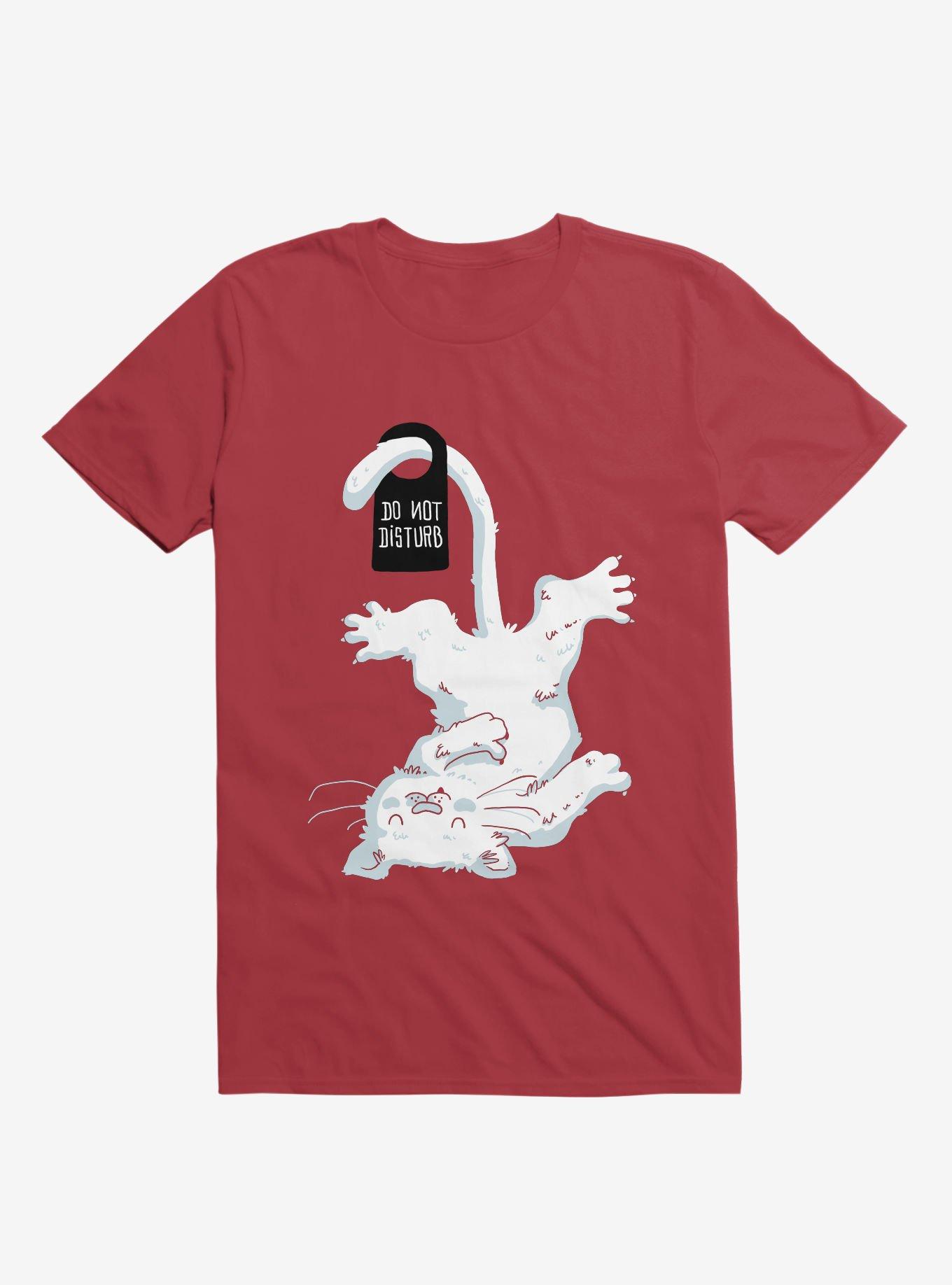 Do Not Disturb Cat Red T-Shirt, , hi-res