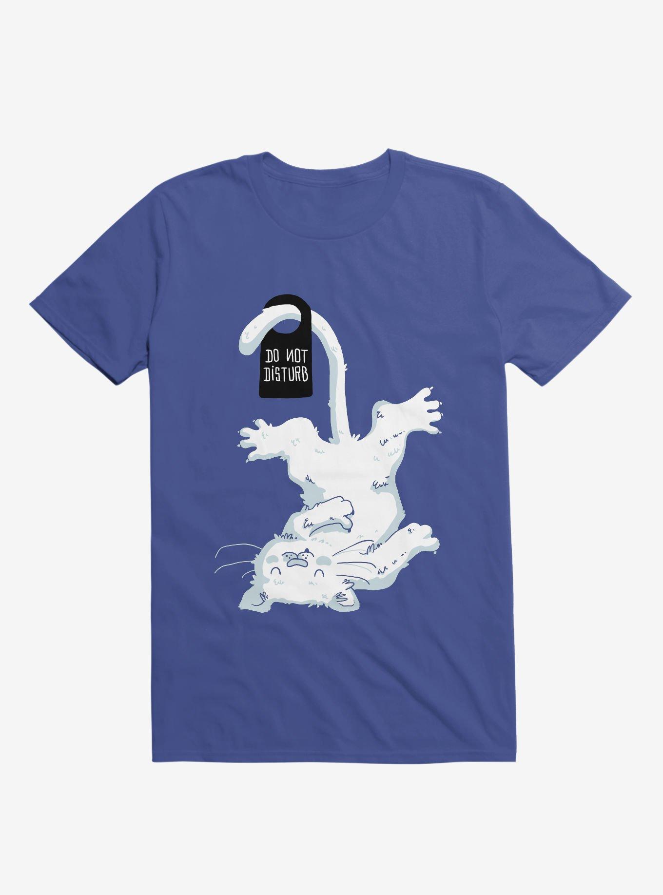 Do Not Disturb Cat Royal Blue T-Shirt, ROYAL, hi-res