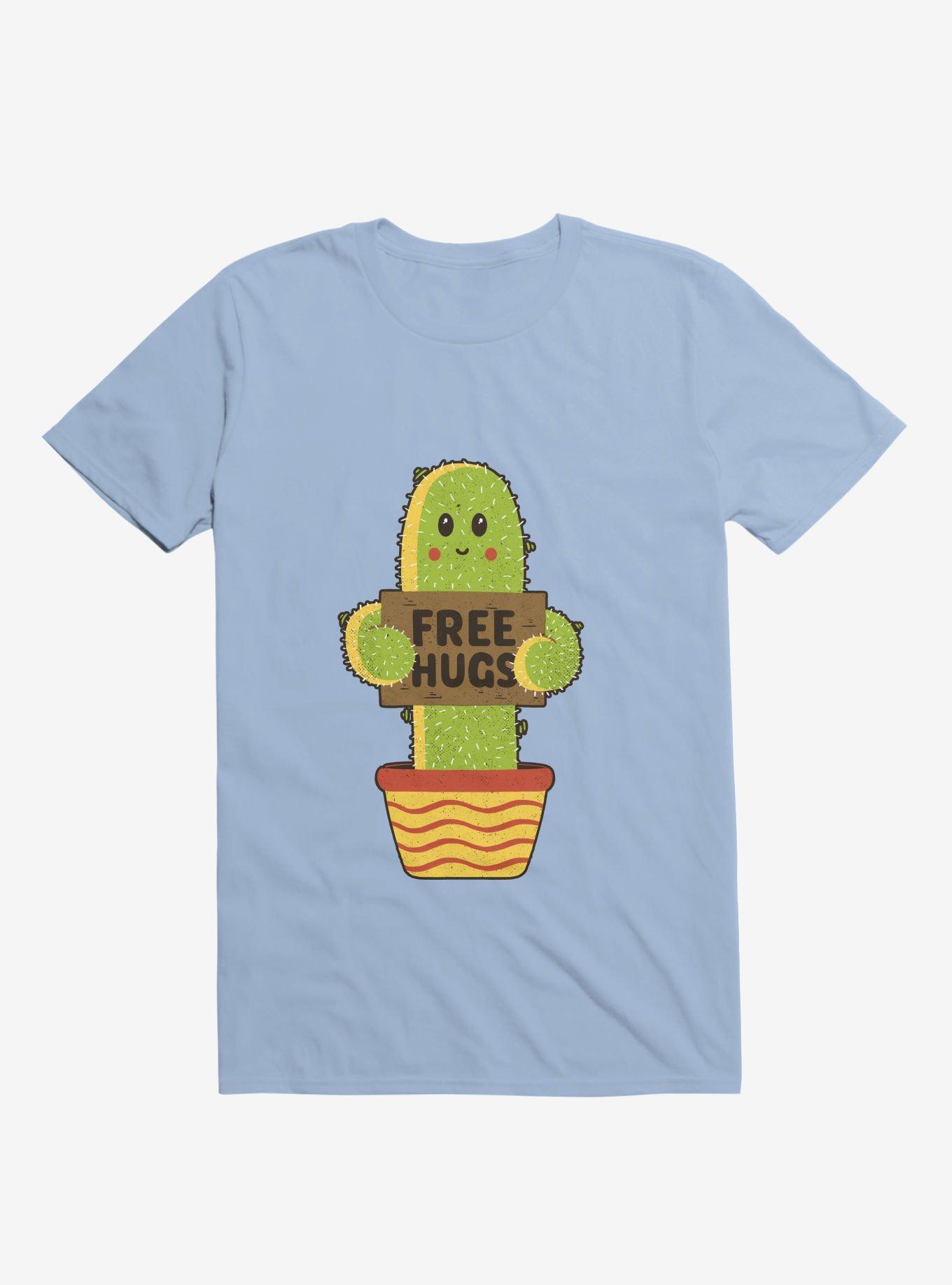 Free Hugs Cactus Light Blue T-Shirt, , hi-res