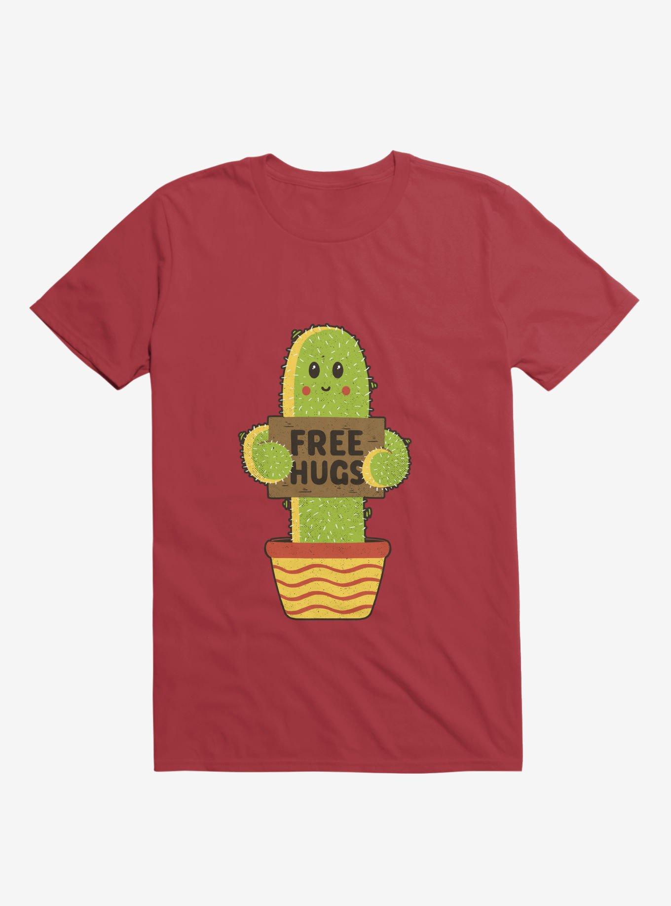 Free Hugs Cactus Red T-Shirt
