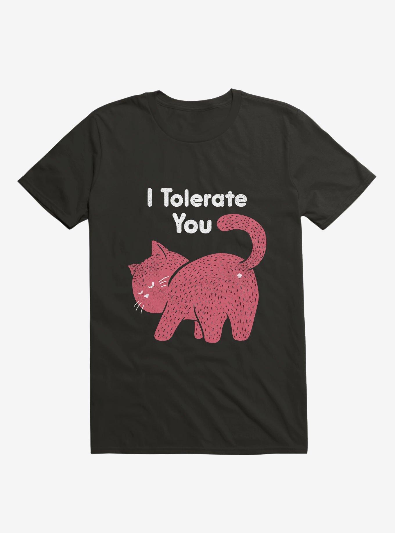 I Tolerate You Cat Black T-Shirt, BLACK, hi-res