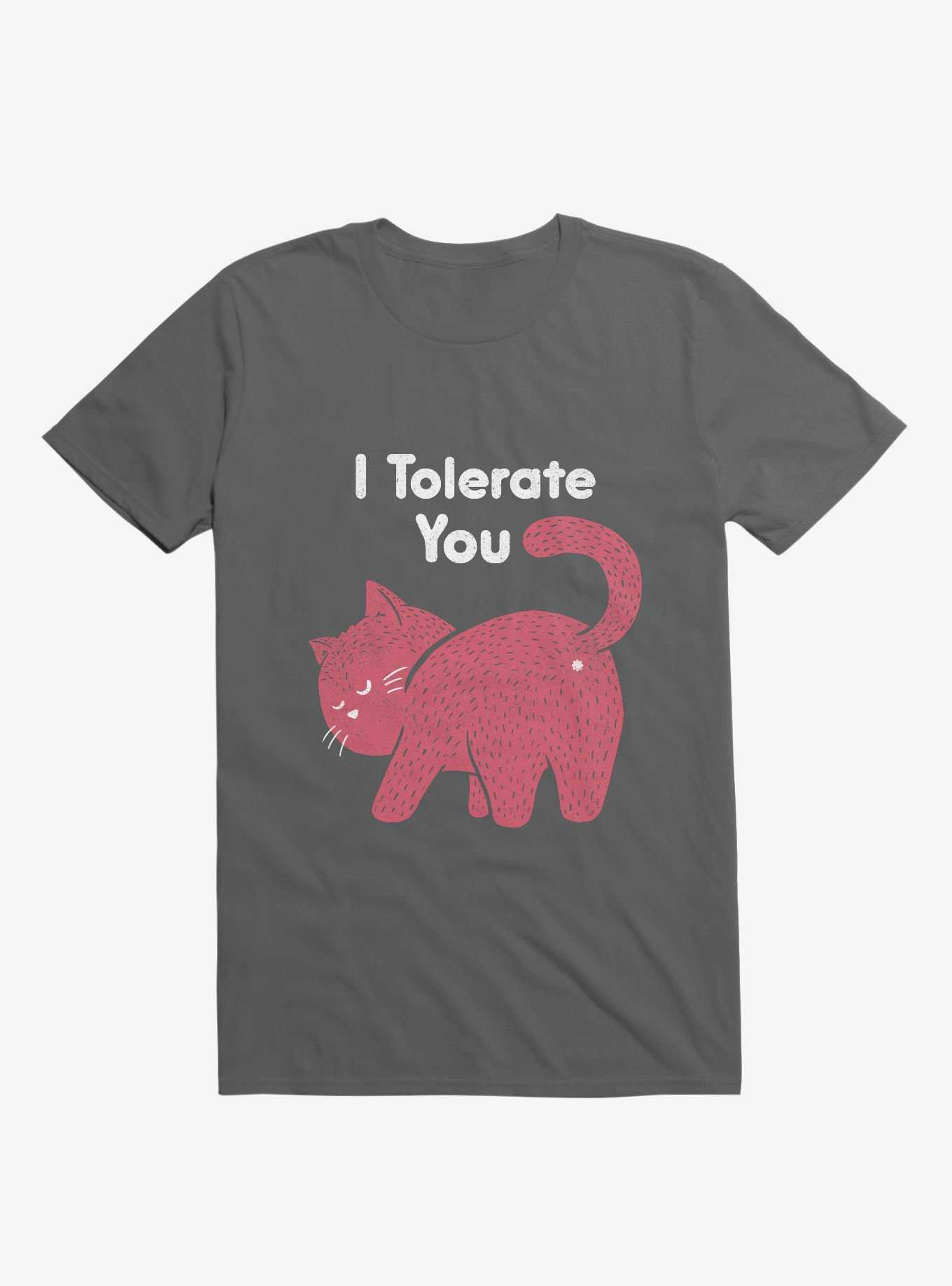 I Tolerate You Cat Charcoal Grey T-Shirt, , hi-res