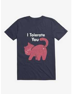 I Tolerate You Cat Navy Blue T-Shirt, , hi-res